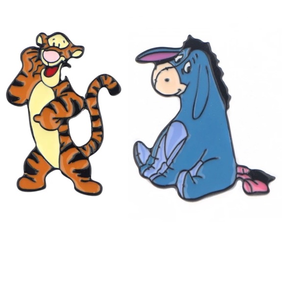 Set of 2 Eeyore Tigger Enamel Pins Bulk Disney Winnie the Pooh Character Badges - Picture 9 of 11